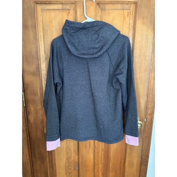 Women's Under Armour Thread Borne Hoodie with pink cuffs and cowl neck hoodie - Picture 2 of 3